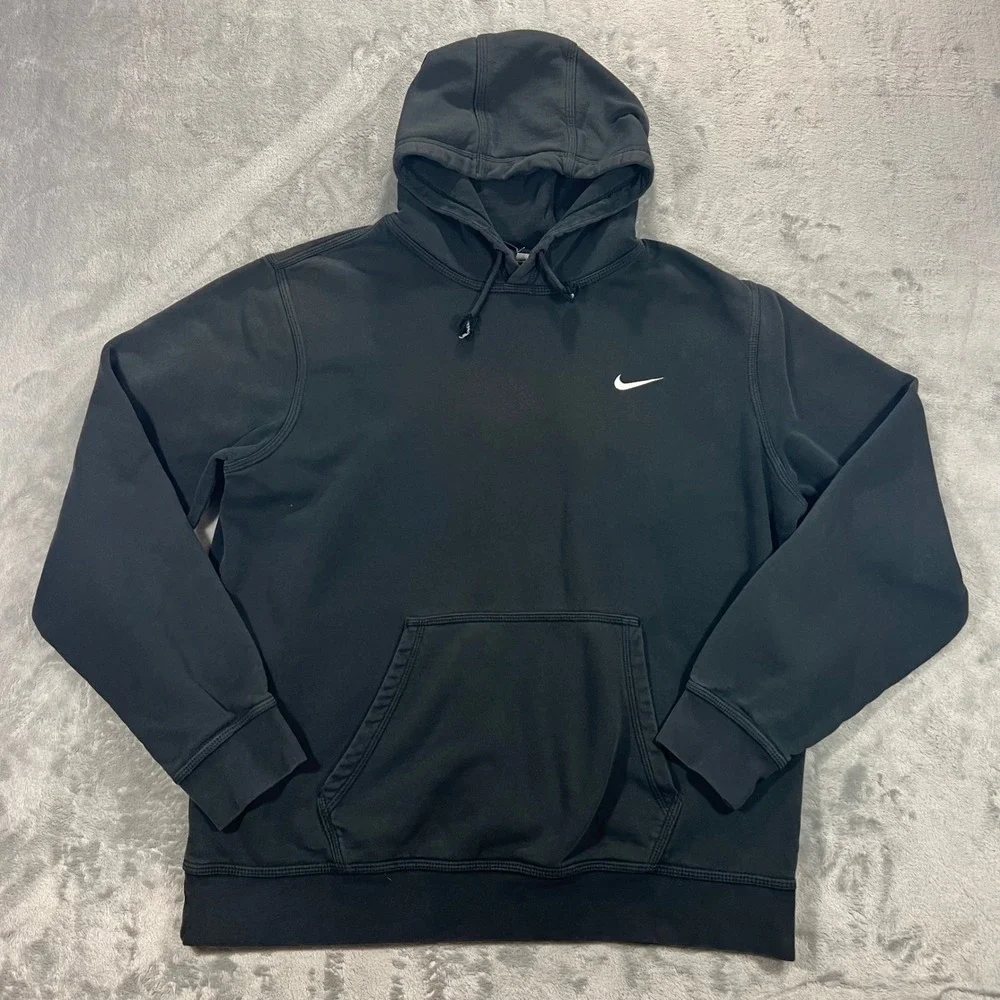 NIKE Sportswear Club Fleece Hoodie Mens XL Black Good Sun Fade 611457 Hoody 2015